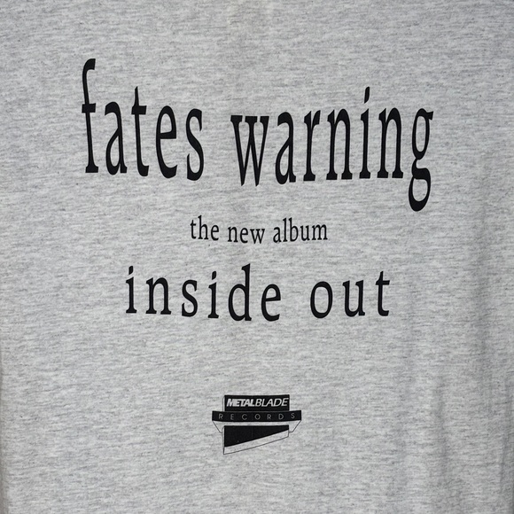Rare Vintage Fates Warning Light Gray Men's T-Shirt - Picture 6 of 8